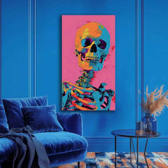 Εικόνα NEON SKELETON σε καμβά | Ακρυλικό λεπτομέρειες