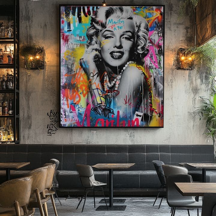 Εικόνα GRAFFITI MONROE σε καμβά | Ακρυλικό λεπτομέρειες