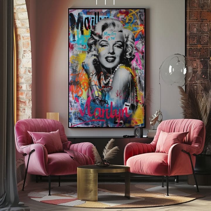 Εικόνα GRAFFITI MONROE σε καμβά | Ακρυλικό λεπτομέρειες