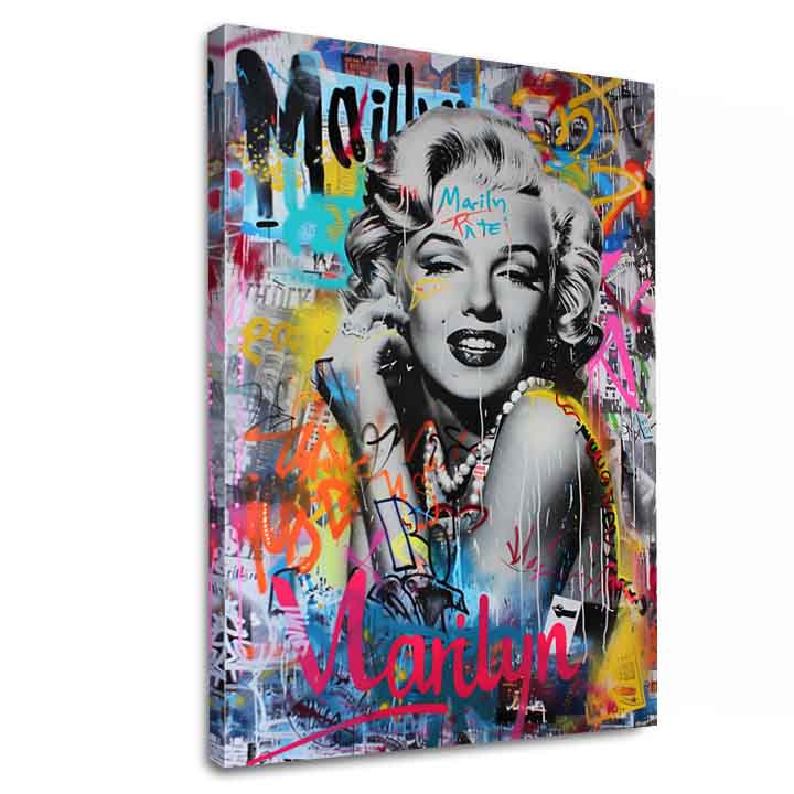 Εικόνα GRAFFITI MONROE σε καμβά | Ακρυλικό λεπτομέρειες