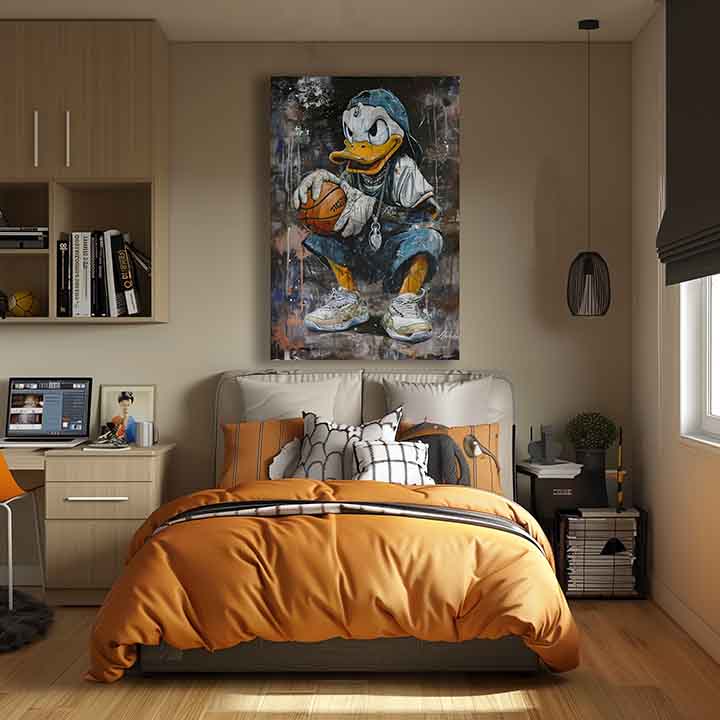 Εικόνα LEBRON DUCK σε καμβά | Ακρυλικό λεπτομέρειες