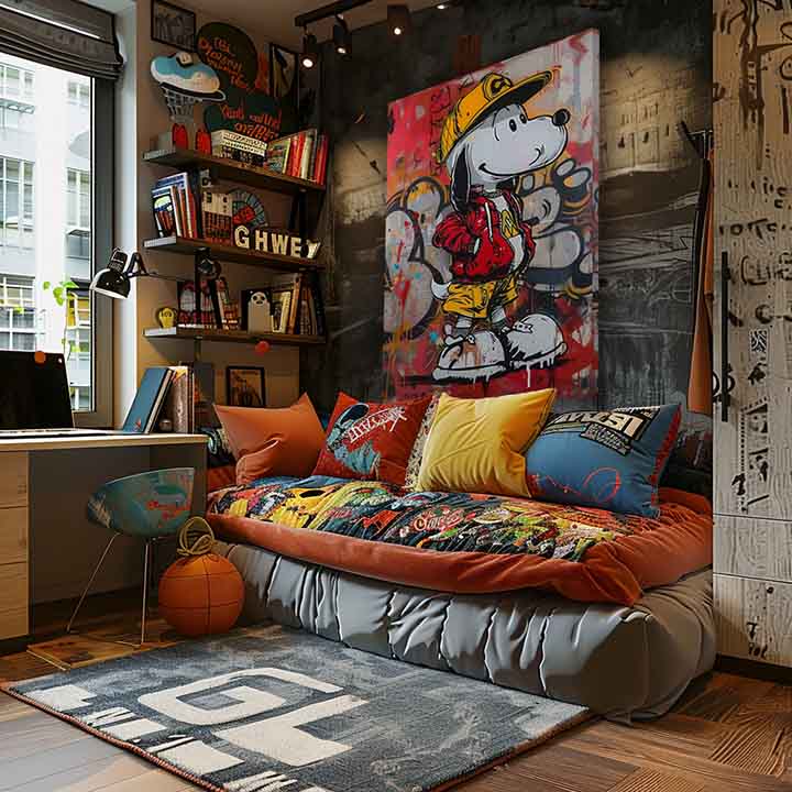 Εικόνα COOL SNOOPY σε καμβά | Ακρυλικό λεπτομέρειες