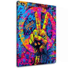 Εικόνα PEACE SIGN σε καμβά | Ακρυλικό λεπτομέρειες