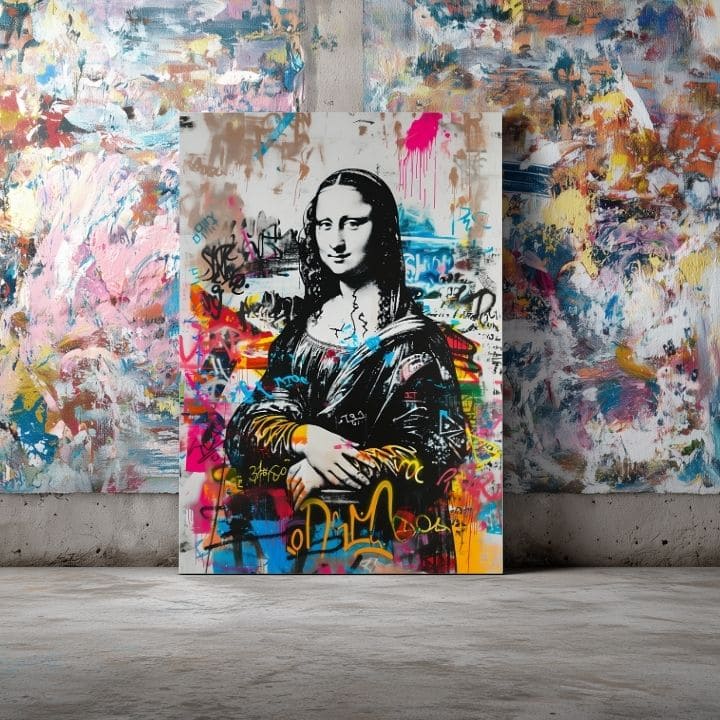 Εικόνα GRAFFITI MONA σε καμβά | φινιρισμένο στο χέρι του καλλιτέχνη - εικόνα 4