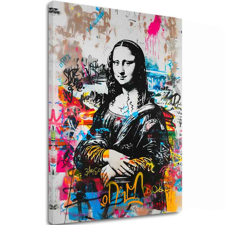 Εικόνα GRAFFITI MONA σε καμβά | φινιρισμένο στο χέρι του καλλιτέχνη - εικόνα 2