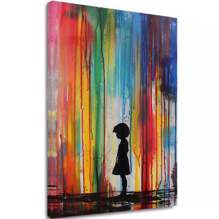 Εικόνα RAINBOW SILHOUETTE σε καμβά | Ζωγραφισμένη δομή