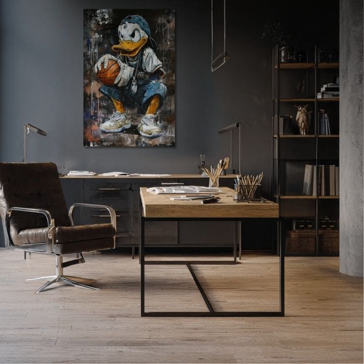 Εικόνα LEBRON DUCK σε καμβά | Ζωγραφισμένη δομή