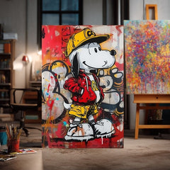 Εικόνα COOL SNOOPY σε καμβά | φινιρισμένο στο χέρι του καλλιτέχνη - εικόνα 3