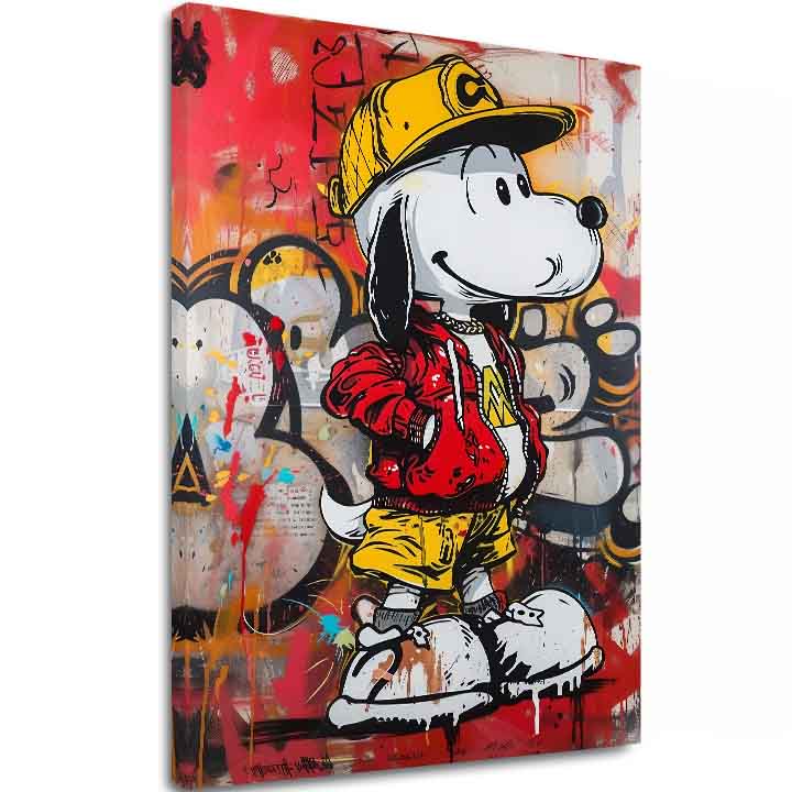 Εικόνα COOL SNOOPY σε καμβά | φινιρισμένο στο χέρι του καλλιτέχνη - εικόνα 2