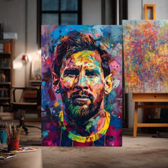 Εικόνα MESSI VIBES σε καμβά | Ζωγραφισμένη δομή