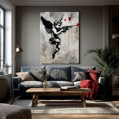 Εικόνα LOVE HUNTER σε καμβά | Ζωγραφισμένη δομή