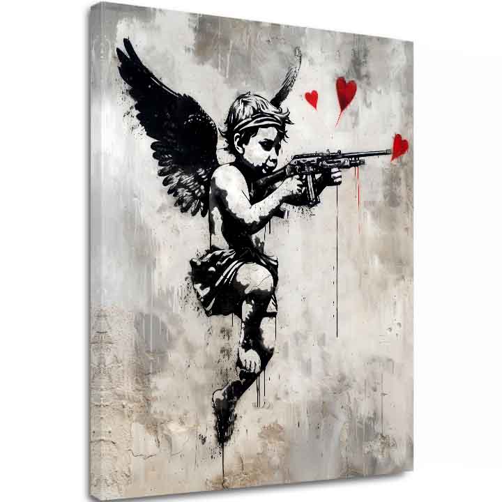 Εικόνα LOVE HUNTER σε καμβά | Ζωγραφισμένη δομή