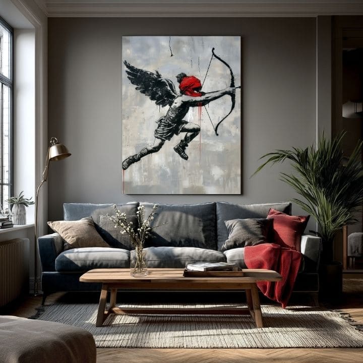 Εικόνα CUPID'S AIM σε καμβά | Ζωγραφισμένη δομή