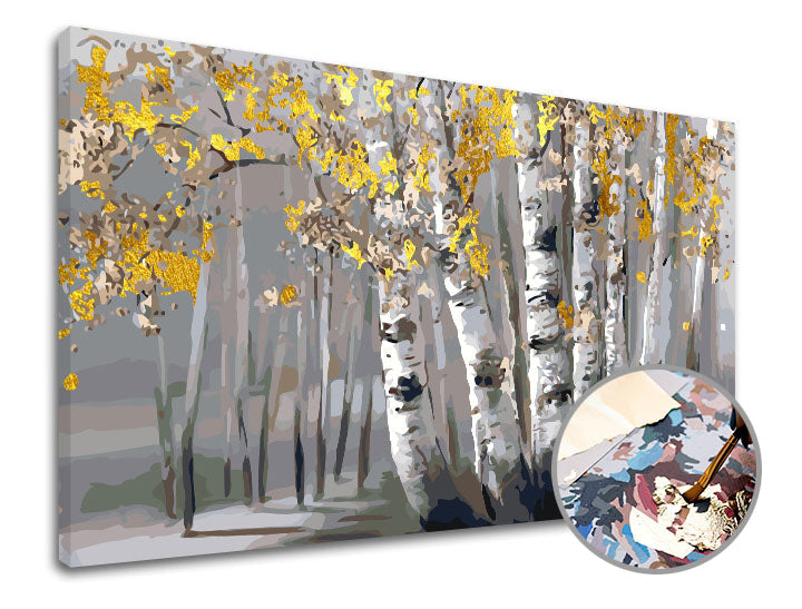 Ζωγραφική με αριθμούς PREMIUM GOLD | Άλσος σημύδων