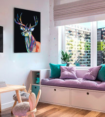 Ζωγραφική με αριθμούς COLOURFUL DEER | χαμηλή δυσκολία SPECIAL BLACK EDITION - εικόνα 3