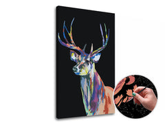Ζωγραφική με αριθμούς COLOURFUL DEER | χαμηλή δυσκολία SPECIAL BLACK EDITION