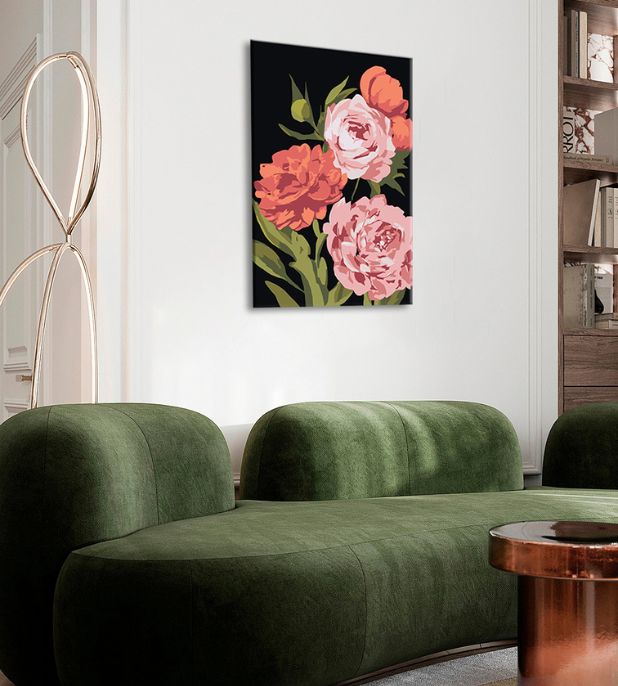 Ζωγραφική με αριθμούς FLOWER GARDEN | χαμηλή δυσκολία SPECIAL BLACK EDITION - εικόνα 2