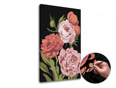 Ζωγραφική με αριθμούς FLOWER GARDEN | χαμηλή δυσκολία SPECIAL BLACK EDITION - εικόνα 3