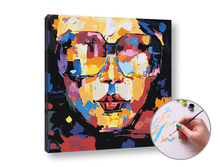 Ζωγραφική με αριθμούς ΓΥΝΑΙΚΑ ΜΕ ΜΑΤΙΑ | χαμηλή δυσκολία