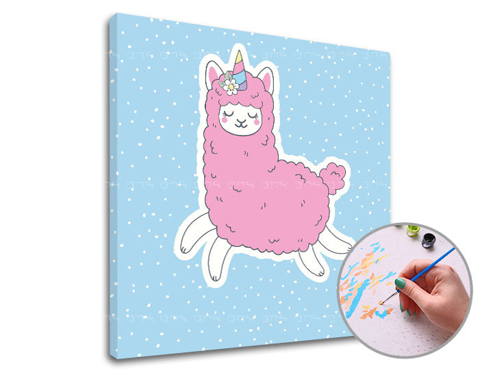 Ζωγραφική με αριθμούς PINK LAMA SINGLE CUT | χαμηλή δυσκολία