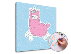 Ζωγραφική με αριθμούς PINK LAMA SINGLE CUT | χαμηλή δυσκολία