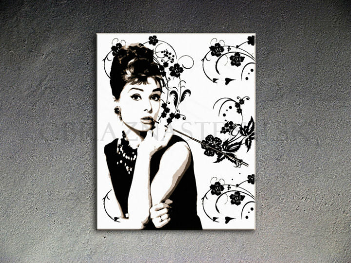 Χειροποίητος πίνακας ζωγραφικής POP ART AUDREY HEPBURN