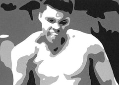 Χειροποίητος πίνακας ζωγραφικής POP ART MUHAMAD ALI 60x40 cm