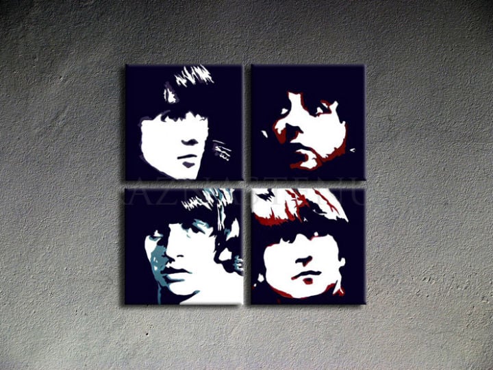 Χειροποίητος πίνακας ζωγραφικής POP ART BEATLES