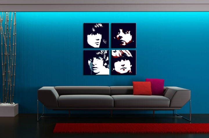 Χειροποίητος πίνακας ζωγραφικής POP ART BEATLES - εικόνα 2
