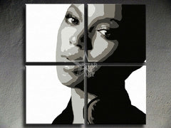 Χειροποίητος πίνακας ζωγραφικής POP Art BEYONCÉ 4 piece bey