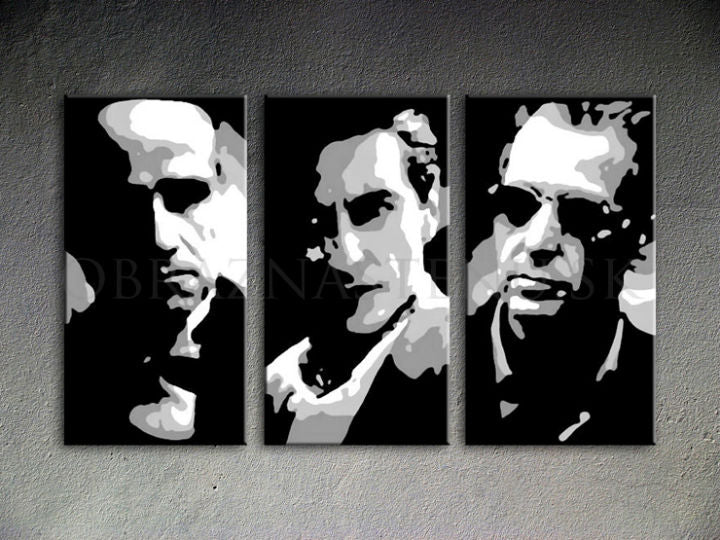 Χειροποίητος πίνακας ζωγραφικής POP ART GODFATHER 120x80 cm