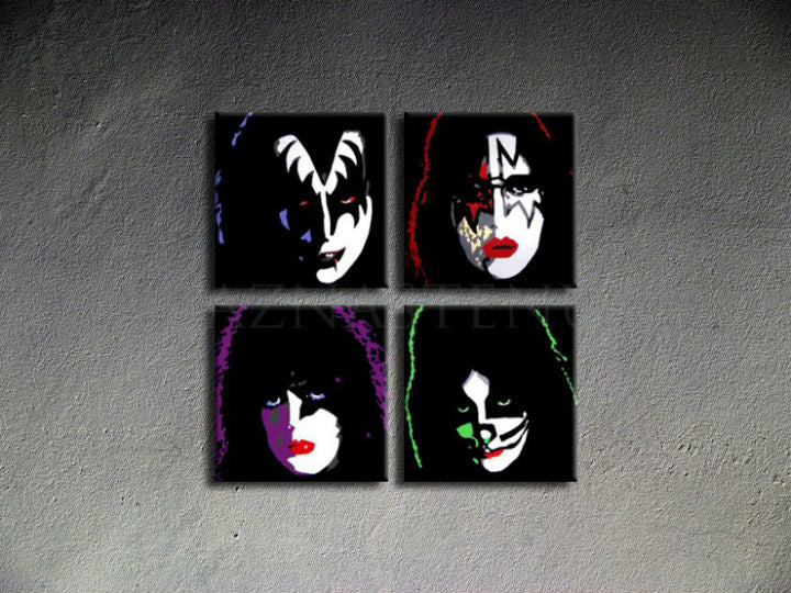 Χειροποίητος πίνακας ζωγραφικής POP ART KISS