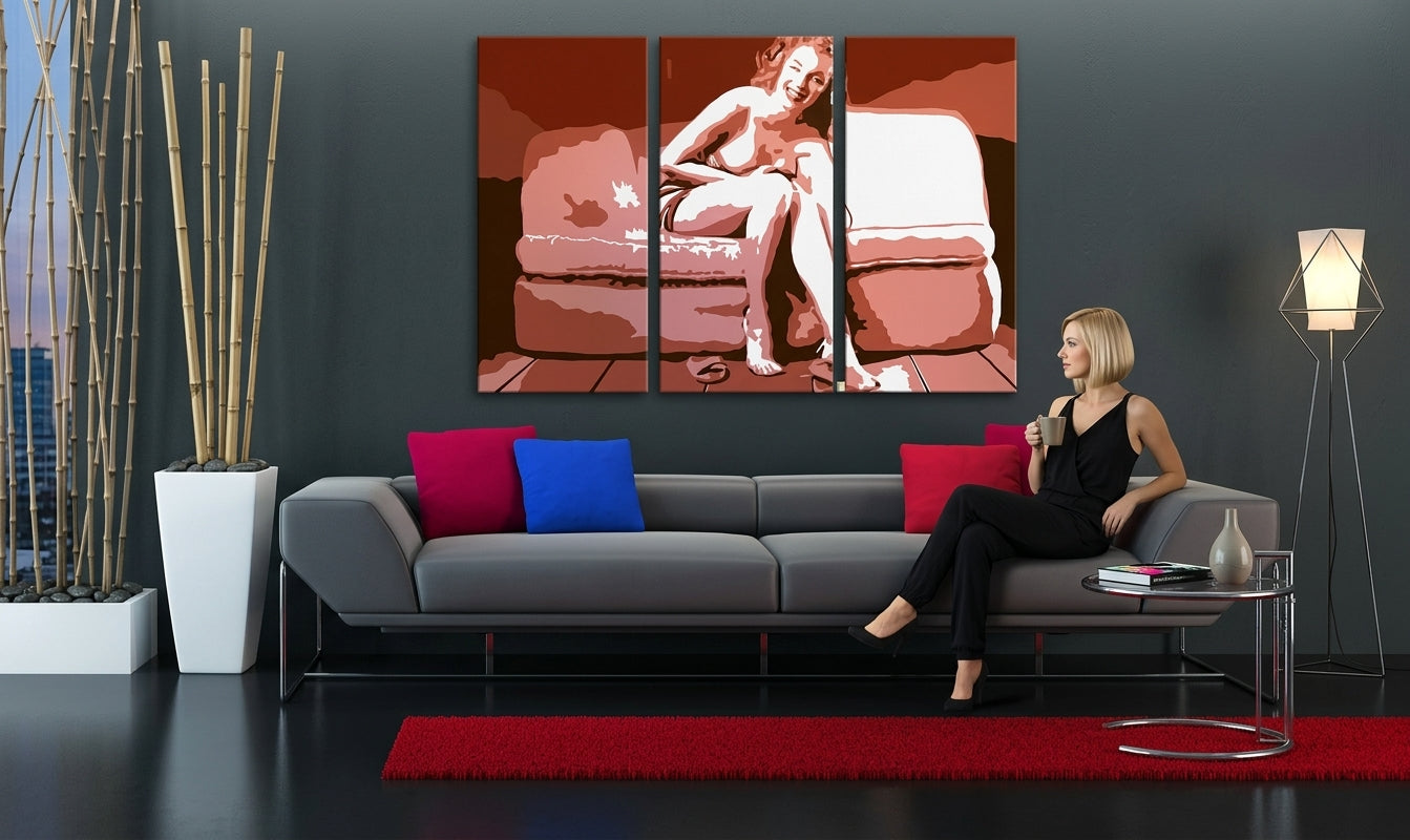 Χειροποίητη ζωγραφική POP Art Marilyn Monroe 3 τεμάχια mon3 - εικόνα 3