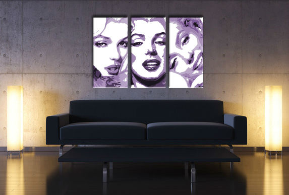 Χειροποίητος πίνακας ζωγραφικής POP ART MARILYN MONROE 120x80 cm - κύρια εικόνα