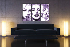 Χειροποίητος πίνακας ζωγραφικής POP ART MARILYN MONROE 120x80 cm - κύρια εικόνα