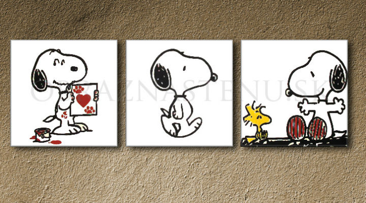 Χειροποίητος πίνακας ζωγραφικής POP ART  SNOOPY  210x70 cm