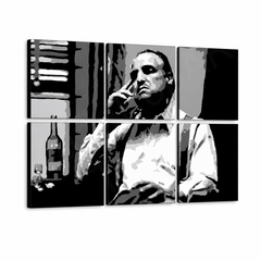 Χειροποίητη ζωγραφική POP Art ζωγραφική MARLON BRANDO 6-μέρος mb9 – Τρισδιάστατη απεικόνιση του χειροποίητα ζωγραφισμένου καμβά σε λευκό φόντο. Κυρίαρχα χρώματα: μαύρο, λευκό, γκρι.