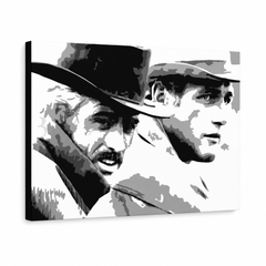 Χειροποίητος πίνακας ζωγραφικής POP Art Butch Cassidy 1 κομμάτι bc – Τρισδιάστατη απεικόνιση του χειροποίητα ζωγραφισμένου καμβά σε λευκό φόντο. Κυρίαρχα χρώματα: μαύρο, λευκό, γκρι.