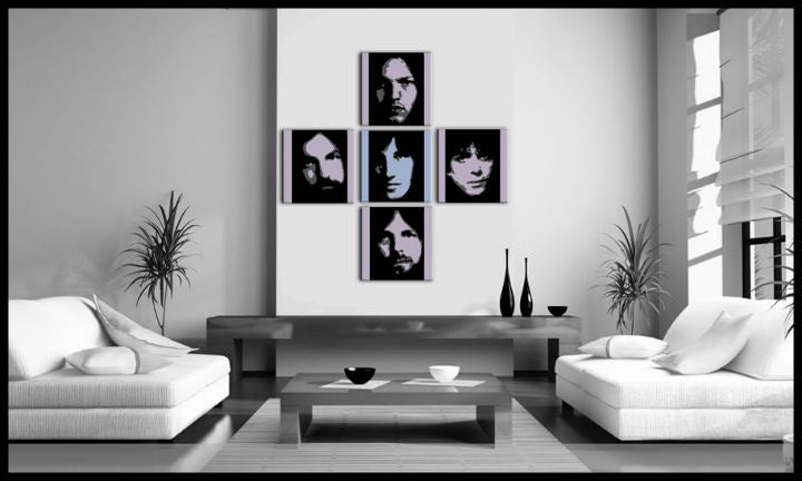 Χειροποίητος πίνακας ζωγραφικής POP Art Pink Floyd 4 τεμάχια pf