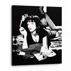Χειροποίητος πίνακας ζωγραφικής POP Art PULP FICTION 1 κομμάτι pulp6 – Τρισδιάστατη απεικόνιση του χειροποίητα ζωγραφισμένου καμβά σε λευκό φόντο. Κυρίαρχα χρώματα: μαύρο, λευκό, κόκκινο.