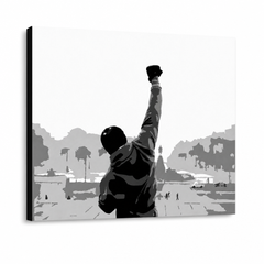 Χειροποίητος πίνακας ζωγραφικής POP Art ROCKY 1 κομμάτι rocky – Τρισδιάστατη απεικόνιση του χειροποίητα ζωγραφισμένου καμβά σε λευκό φόντο. Κυρίαρχα χρώματα: μαύρο, λευκό, γκρι.