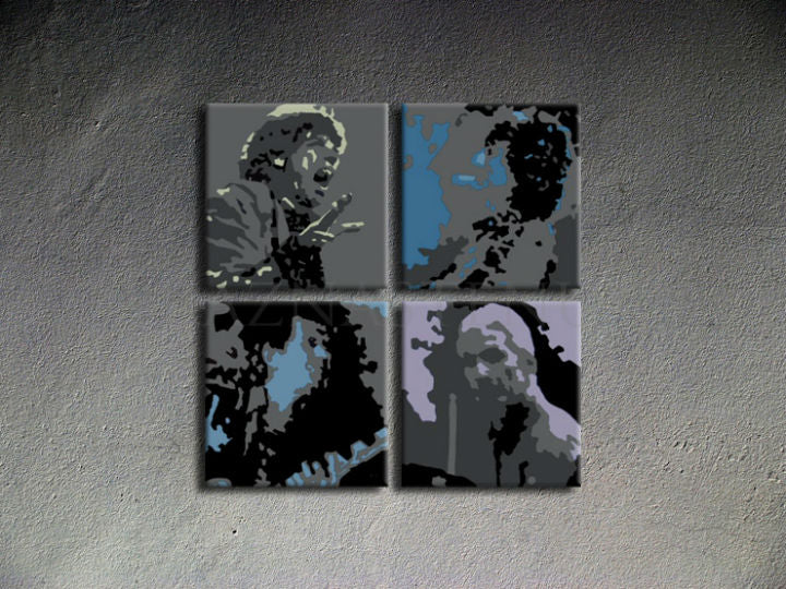 Χειροποίητος πίνακας ζωγραφικής POP ART ROLLING STONES
