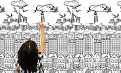 Παιδική ταπετσαρία για ζωγραφική TMDE001