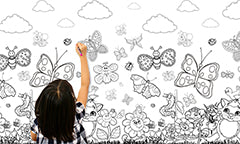 Παιδική ταπετσαρία για ζωγραφική TMDE008