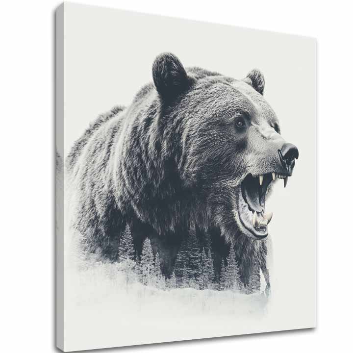 Η εικόνα για τον καμβά Bear in Fog - Forest Motif - εικόνα 2