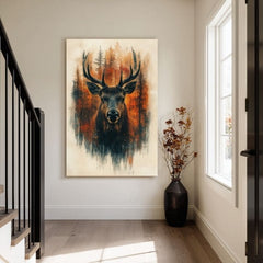 Η εικόνα στον καμβά Δάσος Deer - Κομψό φυσικό σκηνικό - εικόνα 3