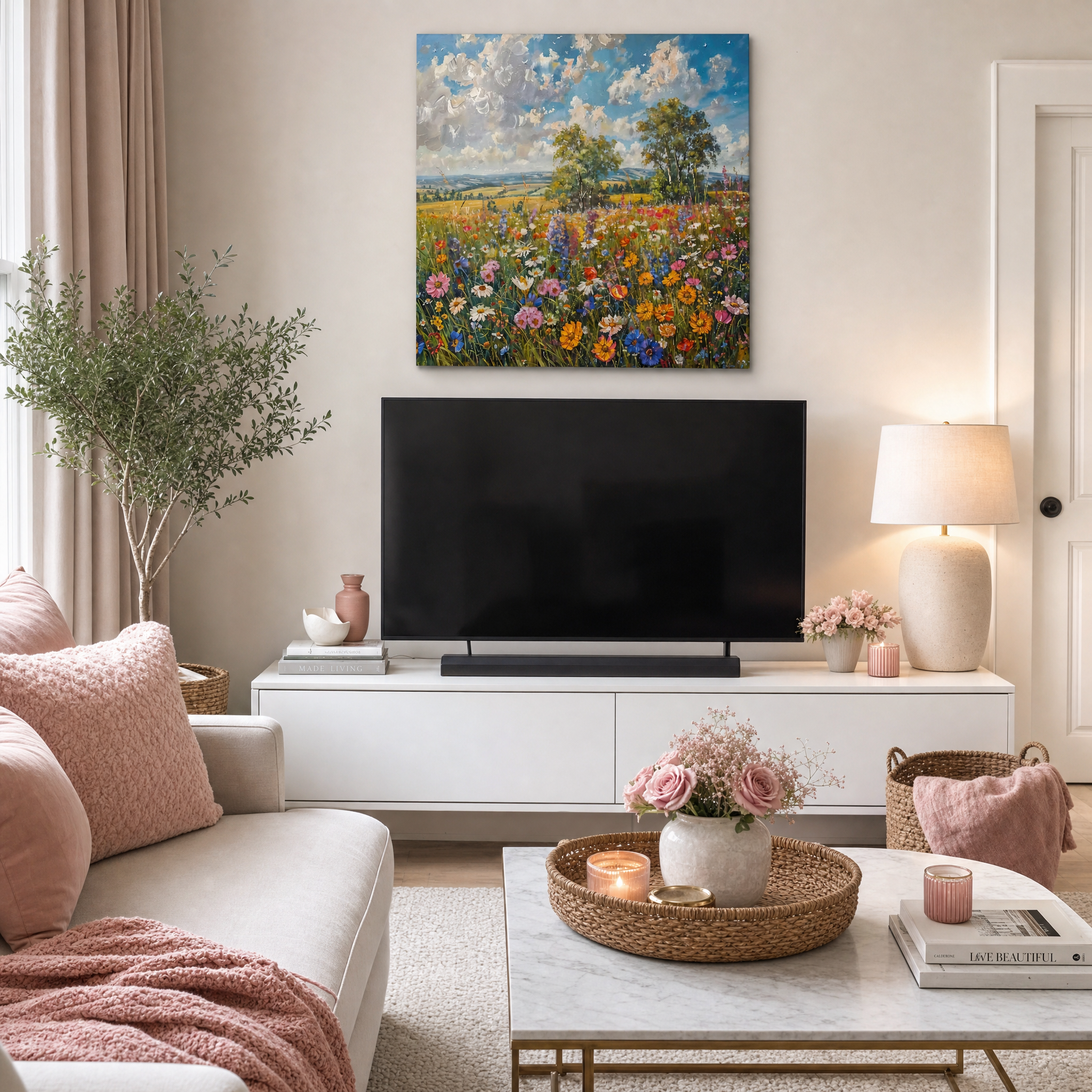 Πίνακας πάνω από TV