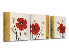 Η εικόνα στον καμβά FLOWERS 3 μέρη XOBDO148D3