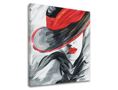 Η εικόνα σε καμβά ΓΥΝΑΙΚΑ ΣΕ ΜΑΥΡΟ ΚΑΠΕΛΟ 1 κομμάτι XOBFB642E1