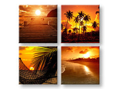 Wall art Καλοκαιρινή ώρα 4 μέρη XOBKOL23E42